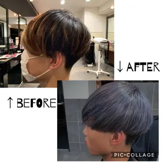 ショート カラー メンズ 髪質改善/縮毛矯正 ボブ/Ryuseiのヘアスタイル