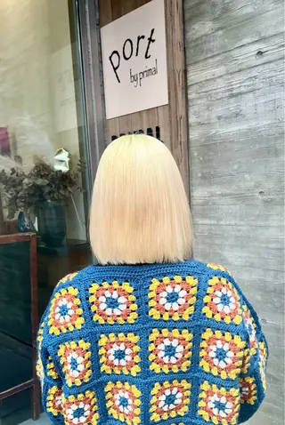 ミディアム カラー ハイトーンカラ ー/小川のヘアスタイル