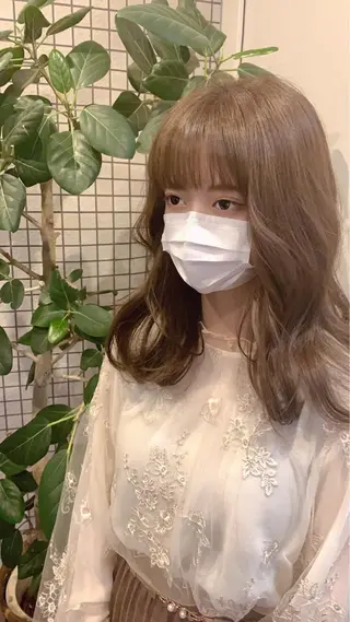 セミロング カラー パーマ ヘアアレンジ akari ♡のヘアスタイル