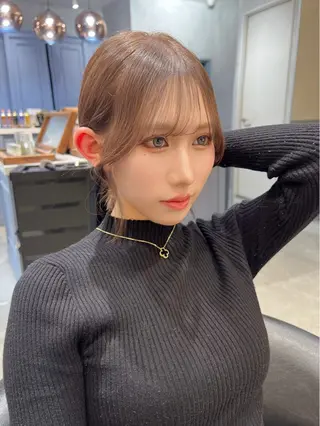 セミロング 韓国レイヤーカット/ 縮毛矯正/羽田航のヘアスタイル