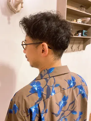 ショート パーマ メンズ THREE byKEEPのヘアスタイル