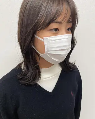 ミディアム カラー ヘアアレンジ 酸性縮毛矯正🧴韓国 レイヤー/髪質改善のヘアスタイル