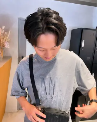 ミディアム カラー パーマ ヘアアレンジ メンズ メンズ特化 しゅうへいのヘアスタイル