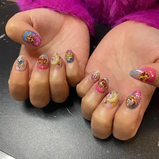 ミディアム カラー パーマ ヘアアレンジ メンズ キッズ ネイル マツエク・マツパ アイブロウ 今福鶴見ネイル 8(ｴｲﾄ)のネイルデザイン