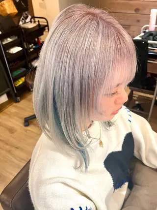 セミロング カラー 土屋 悠人のヘアスタイル