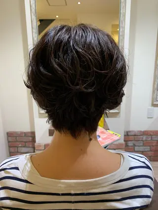 ショート カラー パーマ ヘアアレンジ 髪質改善&Spa fee南越谷2号店所属・髪質改善/南越谷/ 山岸彩夏のヘアスタイル