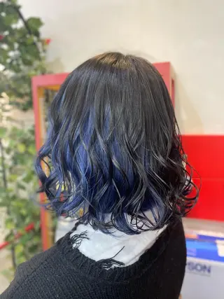 ミディアム ゆぴ☾‪/推しカラー /ハイトーンのヘアスタイル