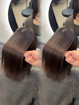 ミディアム カラー ヘアアレンジ 新宿 /髪質改善/ 縮毛矯正/ヒュウガのヘアスタイル