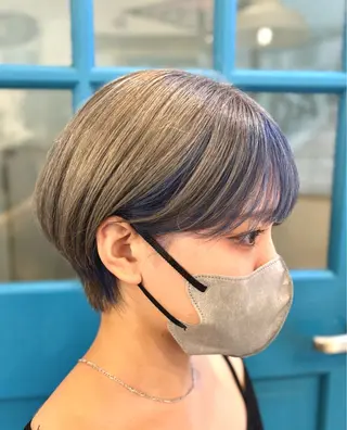 ショート カラー ショート、韓国メンズ ヘアのかつらぎのヘアスタイル