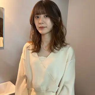 ミディアム 舟橋耀/ブリーチカラ ー/レイヤーカットのヘアスタイル