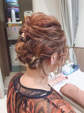 ミディアム カラー ヘアアレンジ 古川 琴美のヘアスタイル