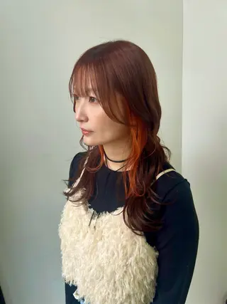 ロング カラー 透明感/血色カラー/ 似合せレイヤー/ゆいのヘアスタイル