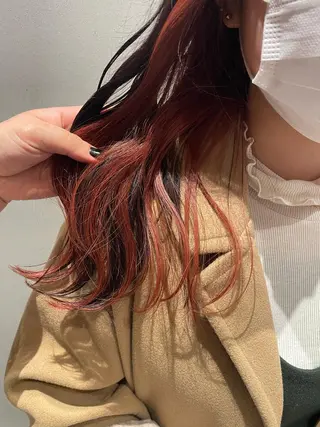 ロング カラー 森 遥菜のヘアスタイル