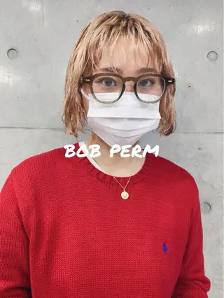 パーマ ボブパーマコテ巻き風 パーマNo1深江秀平のヘアスタイル