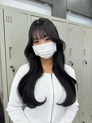 ロング カラー ヘアアレンジ 韓国ヘア🖤/透明感 shihoのヘアスタイル