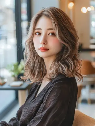ミディアム 千明 大輝のヘアスタイル