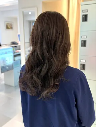 ロング パーマ デジタルパーマ/ コテ巻き風パーマのヘアスタイル