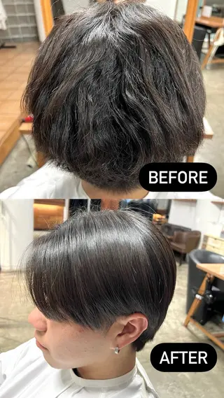 ショート メンズ 穴井 蒼陽のヘアスタイル