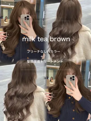 ロング メンズ 艶感ミルクティー🤍 色落ち綺麗🤍ともやのヘアスタイル