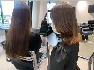 セミロング カラー 透明感/オリーブ/ グレージュ/YUKAのヘアスタイル