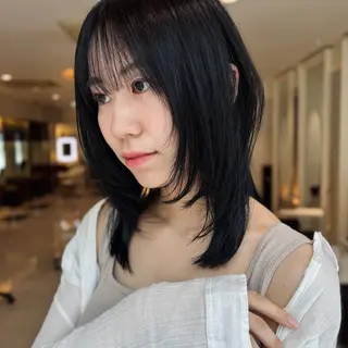 ミディアム ハッシュカット/四条 烏丸/寺本弘樹のヘアスタイル