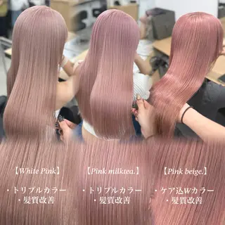 ロング カラー NAMI🤎ブラウン &ミルクティー🤍のヘアスタイル