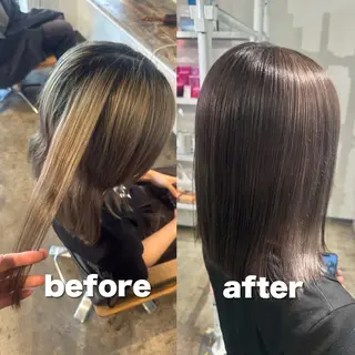 ミディアム カラー 🫧ブリーチモデル/ 透明感カラー /みきのヘアスタイル