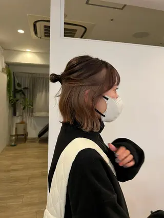 ミディアム カラー kakeru/ボブ パーマ/レイヤーのヘアスタイル