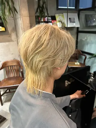 ショート カラー メンズ リュウド/ハイトーン /ブリーチ/名古屋のヘアスタイル