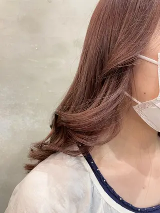 ミディアム カラー 【ピンク/韓国ヘア/ ヘアセット】亜海のヘアスタイル