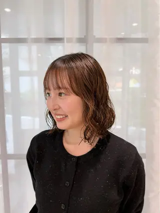 ミディアム パーマ Lumier de mashu所属・nana/ボブ/ レイヤー/メンズのヘアスタイル