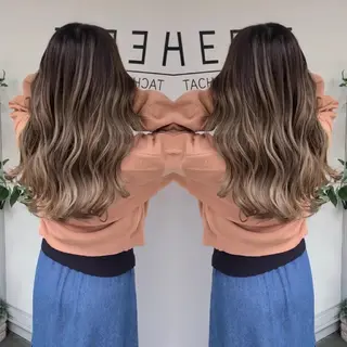 ロング カラー cherie所属・バレイヤージュ/ ハイライト/大内格のヘアスタイル