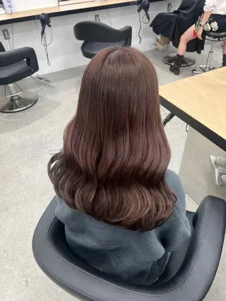 ロング カラー 💗愛され暖色💗 ピンク/レッド💗のヘアスタイル