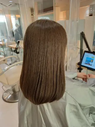 セミロング パーマ 飯田・髪質改善縮毛矯 正・カラー・パーマのヘアスタイル