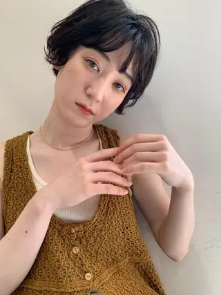 ショート カラー パーマ CEINE【セーヌ】 三軒茶屋のヘアスタイル