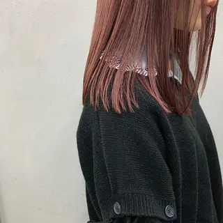 ミディアム カラー 🌱小顔魅せカット 透明感カラー/泉綺のヘアスタイル