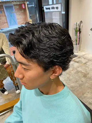 ショート パーマ メンズ 🌴パーマオタク🌴 長谷川　諒佑🌈のヘアスタイル