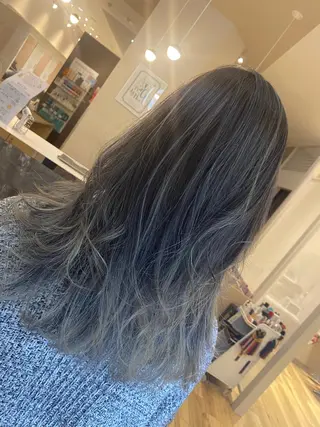 セミロング カラー salowin梅田茶屋町suite所属・ハイトーンヘア/ 島崎　タクミのヘアスタイル