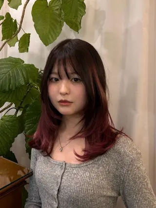 ミディアム カラー gemhair&makeup所属・Fuka／艶カラー ／ケアカラー／パーマのヘアスタイル