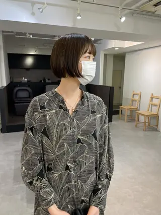 ショート カラー レイヤーパーマ＊ 顔まわり似合わせのヘアスタイル