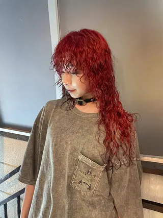 セミロング カラー パーマ ハッシュカット/ 韓国ヘア☽⋰mahoのヘアスタイル