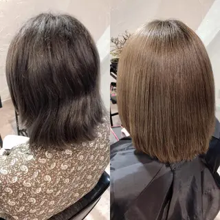 ミディアム カラー パーマ 髪質改善専門店 エイジングケアのヘアスタイル