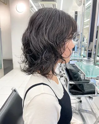 ミディアム パーマ 【レイヤーカット】 キサヌキミワのヘアスタイル
