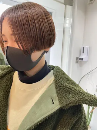 ショート カラー パーマ/透明感カラー /ボブ/吉田一生のヘアスタイル