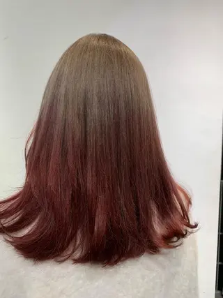 セミロング カラー ヘアアレンジ THE./ブリーチ 透感カラー/髪質改善のヘアスタイル