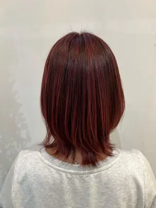 カラー ブリーチしない暖色 カラー🥀杉 優菜のヘアスタイル