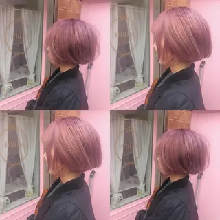 ショート カラー JuNブリーチに 縮毛矯正するプロのヘアスタイル