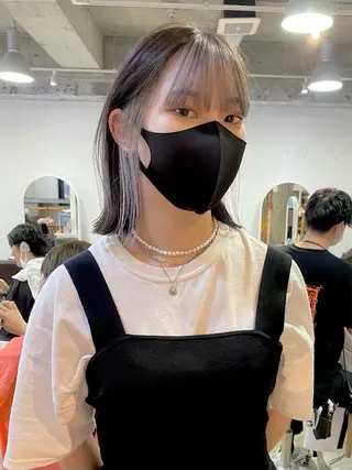 ミディアム カラー Piaコータロー ハイトーン&‪ボブのヘアスタイル