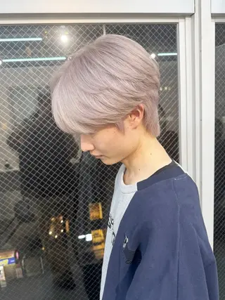 ショート カラー メンズ lani ブリーチ /ダブルカラーのヘアスタイル