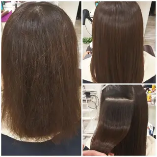 パーマ セミロング Aile所属・酸性ストレート／カラ ー/山下高明のヘアスタイル